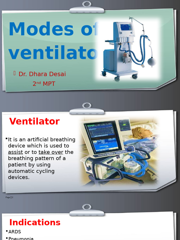 modes of ventilator | PDF | Respiration | Pulmonology