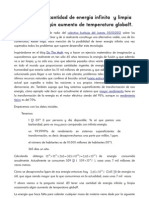 ¿El tener una cantidad de energía infinita  y limpia ocasionaría algún aumento de temperatura global?