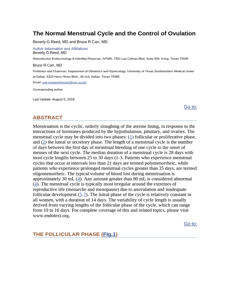 Menstrual Cycle and Ovulation Control | PDF | Menstrual Cycle ...