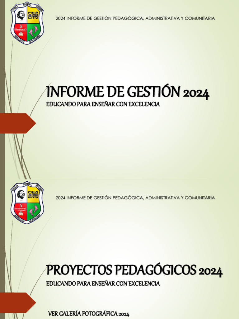 2024 Informe de Gestion Proyectos Pedagógicos | PDF | Pedagogía ...