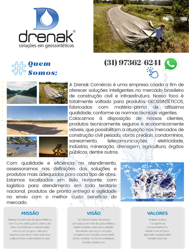 Soluções em Geossintéticos Drenak | PDF | Polietileno | Materiais