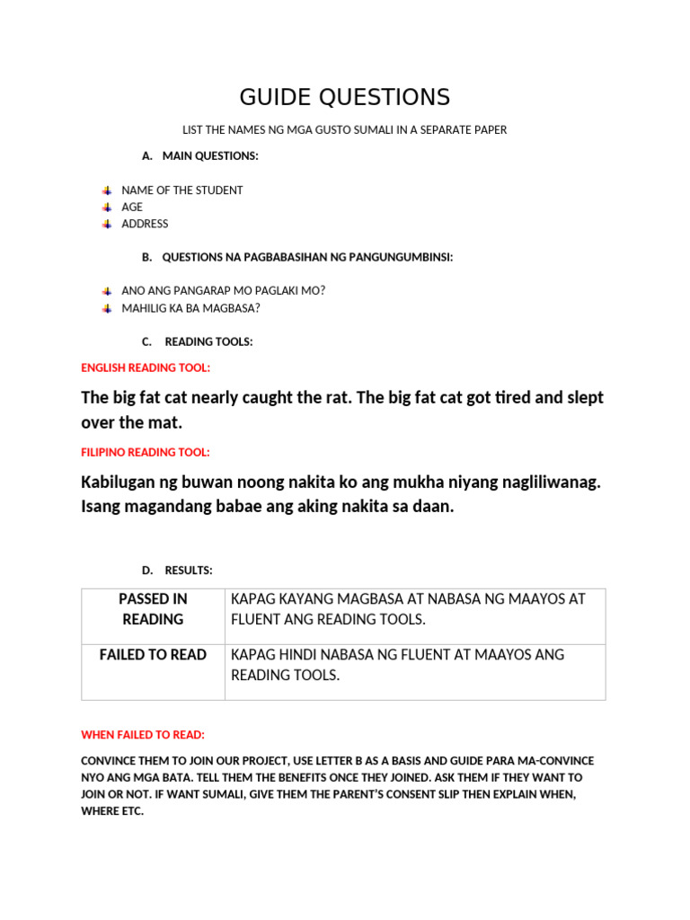 Student Reading Project Participation Guide | PDF