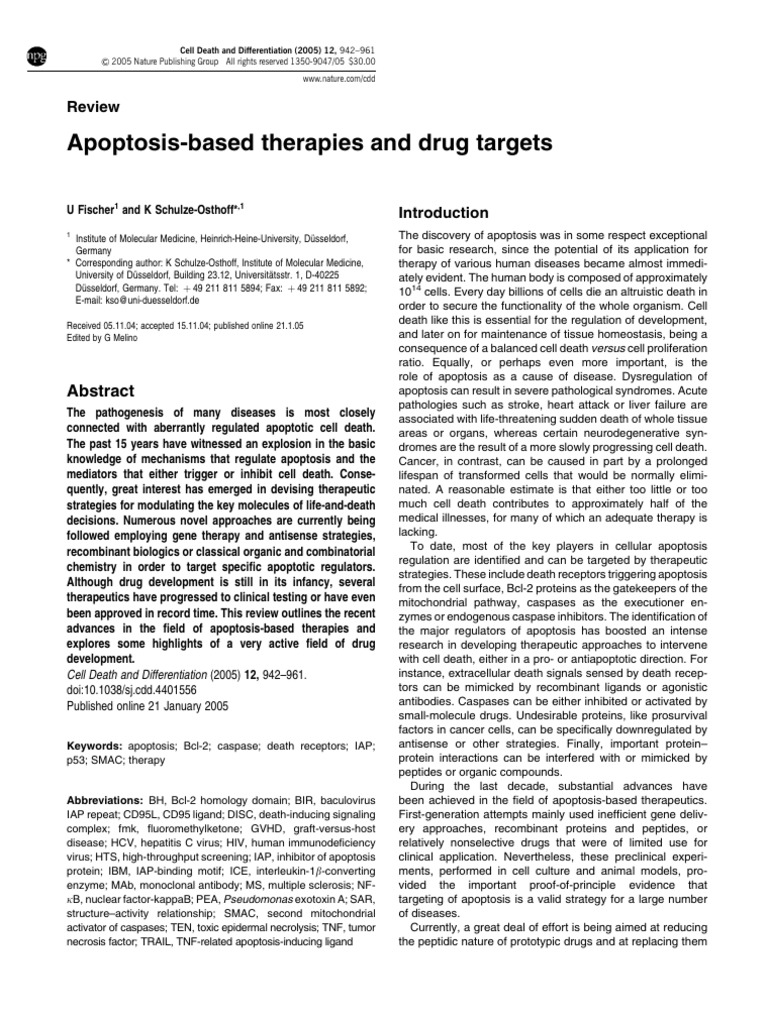 Apoptosis Based Therapy | PDF | Bcl 2 | Apoptosis