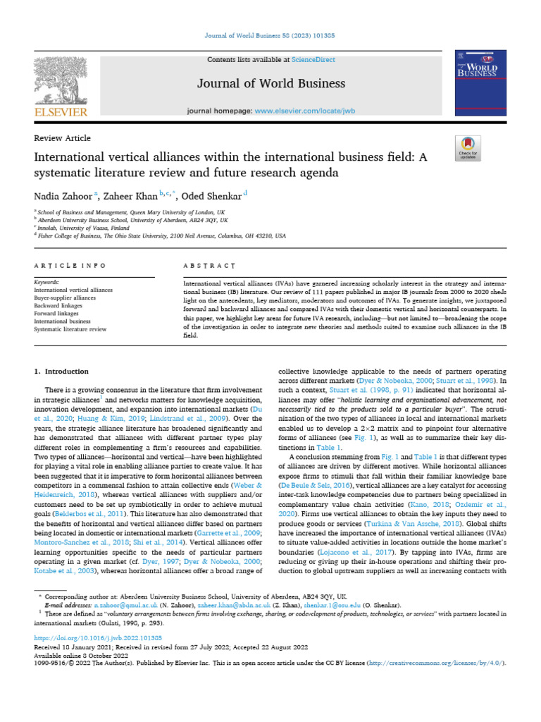 JWB International Vertical Alliances | PDF | Methodology | Supply Chain