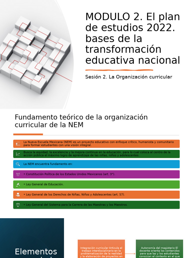 Organización Curricular en la NEM 2022 | PDF | Plan de estudios | Maestros