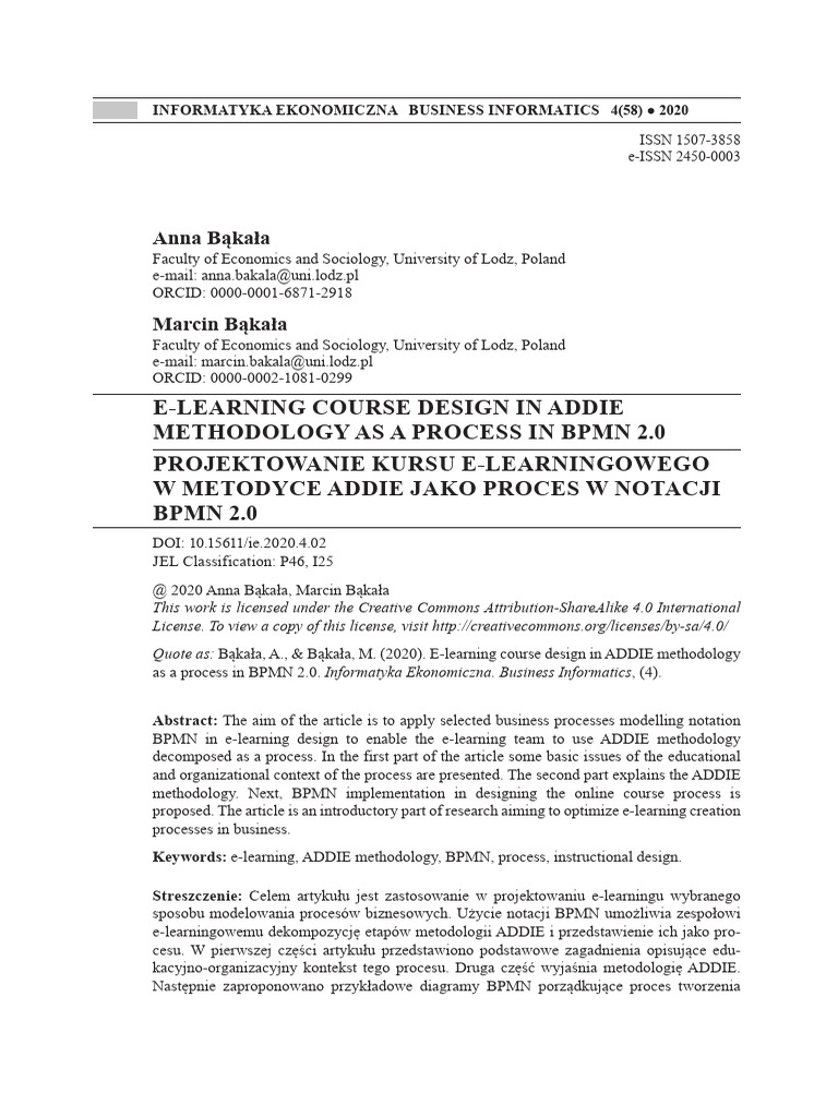 21-32 Bakala Bakala E-Learning Course Design in ADDIE Methodology | PDF ...
