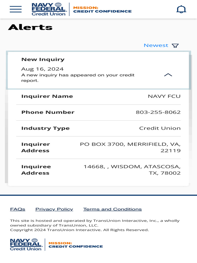 Credit Report Inquiry Alert Info | PDF