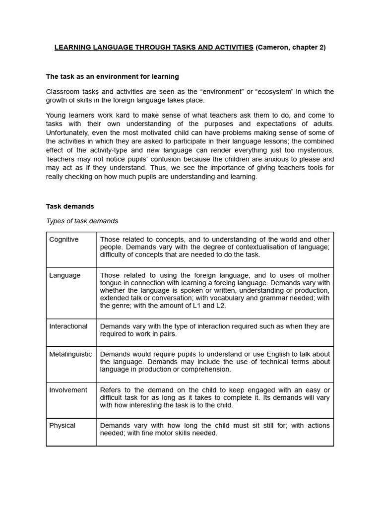Task-Based Learning for Young Learners | PDF | Learning | Foreign Language