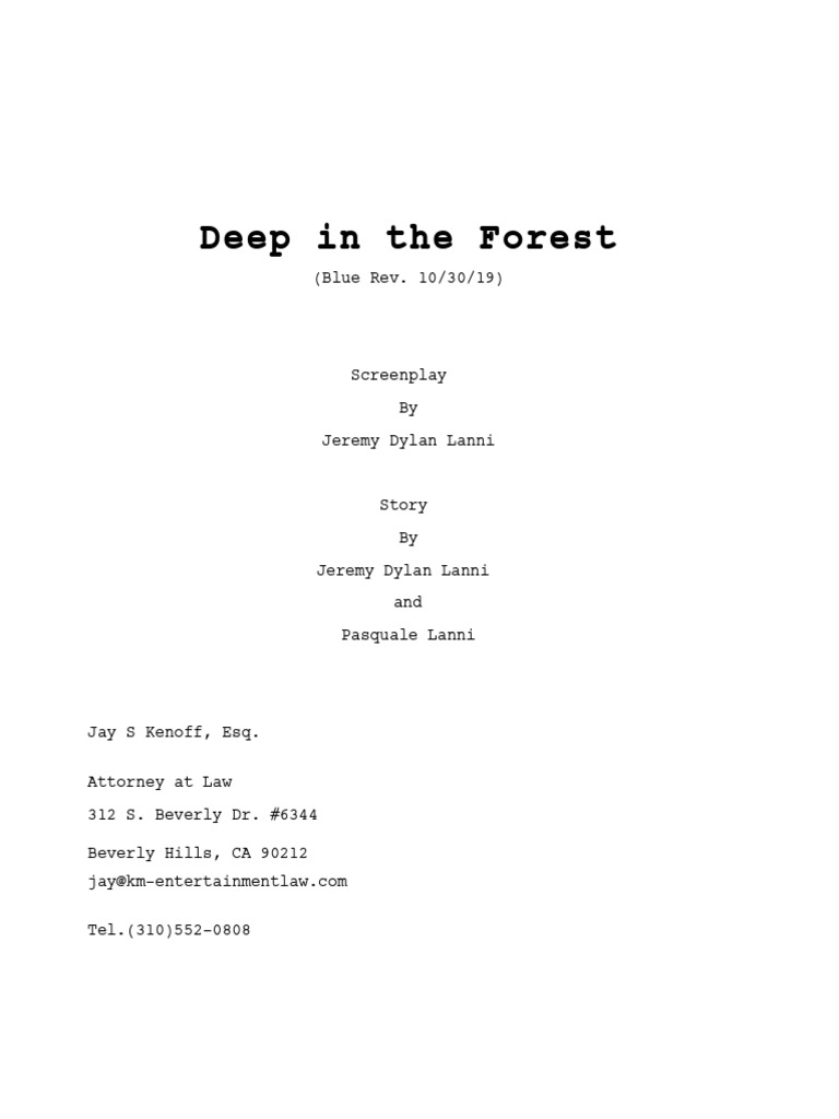 Deep in The Forest Script 11-9-19 | PDF