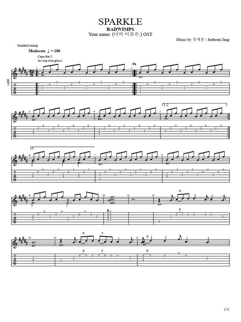 Radwimps Sparkle Kimi No Nawa Ost Pdf European Musical