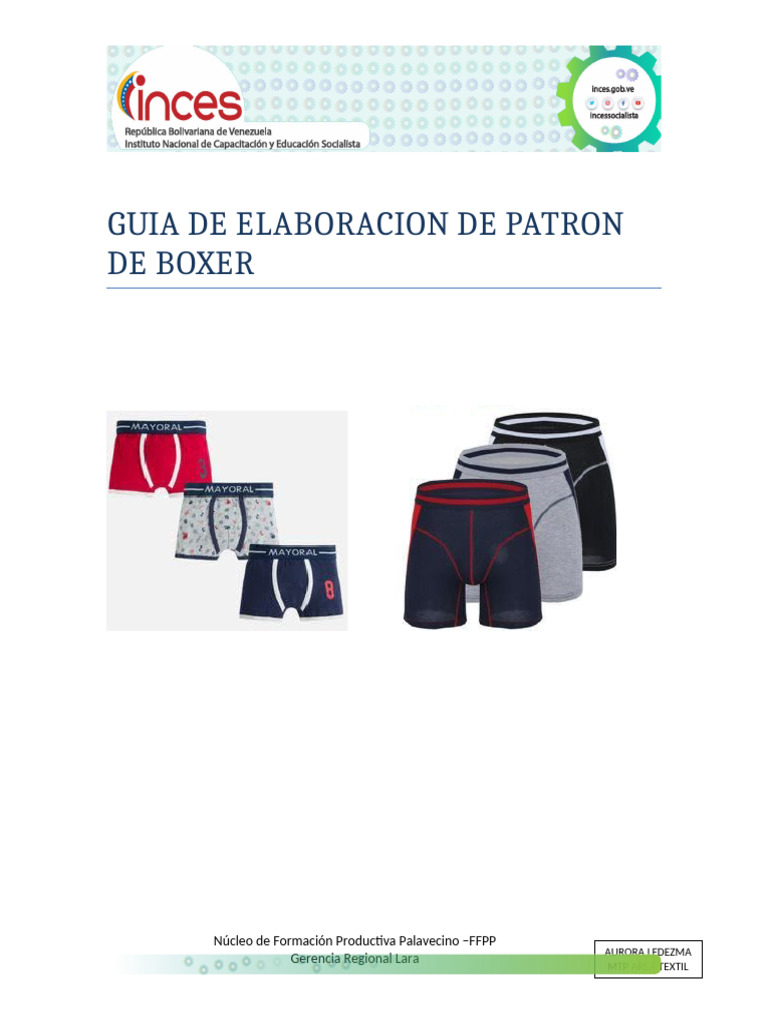 Guía para Elaborar Patrones de Boxer | PDF