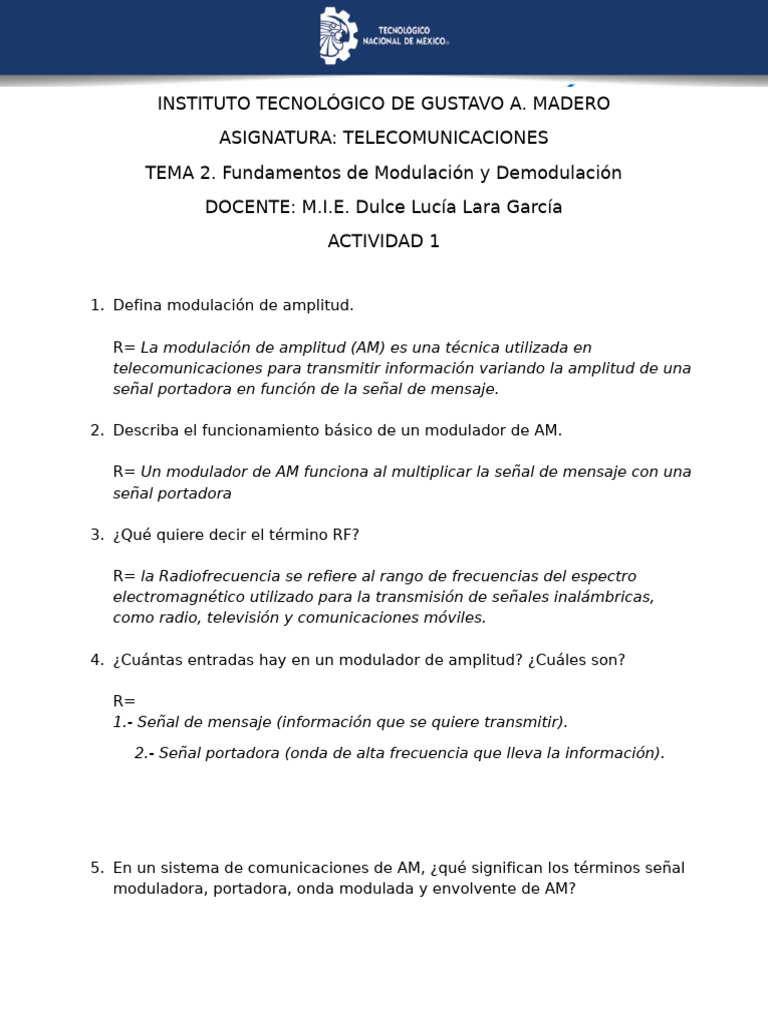 Fundamentos de Modulación AM en Telecomunicaciones | PDF | Modulación ...