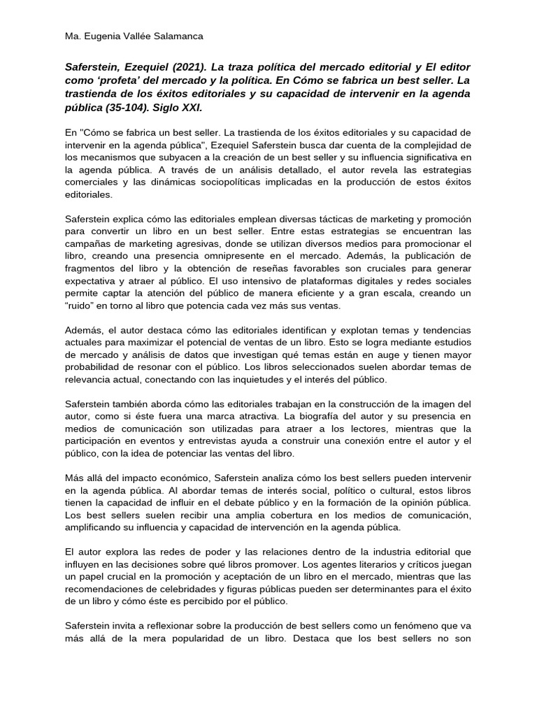 Saferstein, Ezequiel (2021) | PDF | Marketing | Mercado (economía)