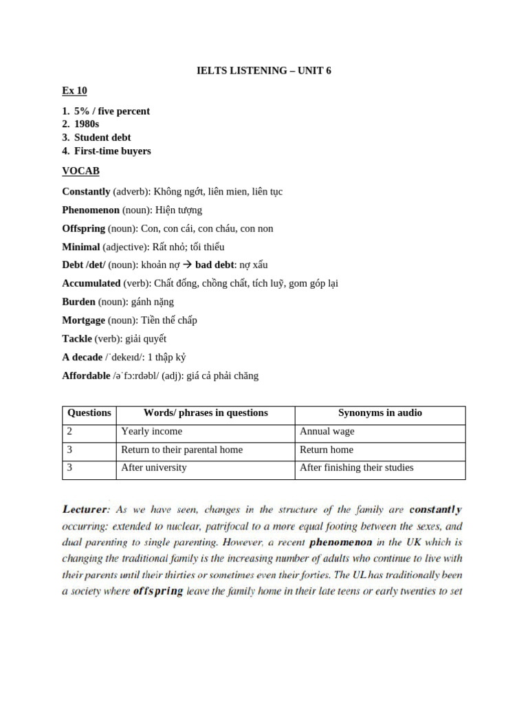 Ielts Listening - Short Answer Review - Key & Script | PDF