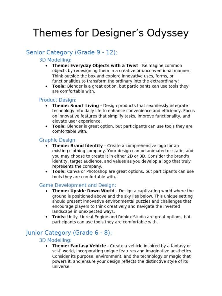 Creative Themes for Design Projects | PDF | 3 D Computer Graphics | Brand