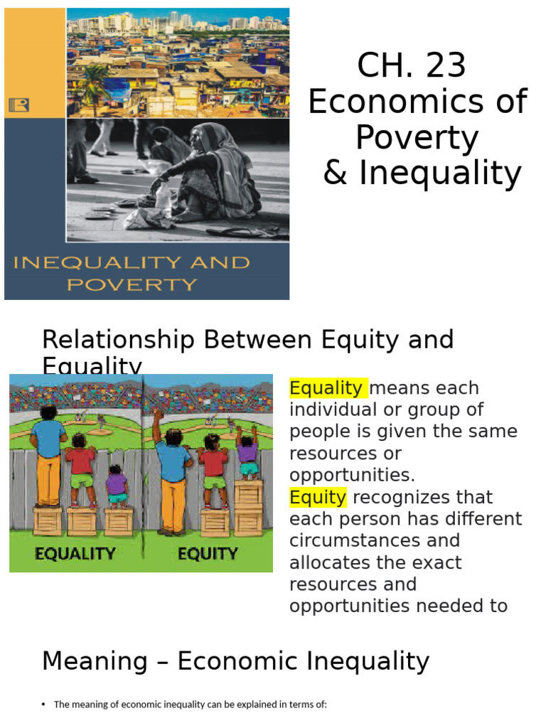 CH. 23 Economics of Inequality & Poverty | PDF | Cost Of Living | Gini ...