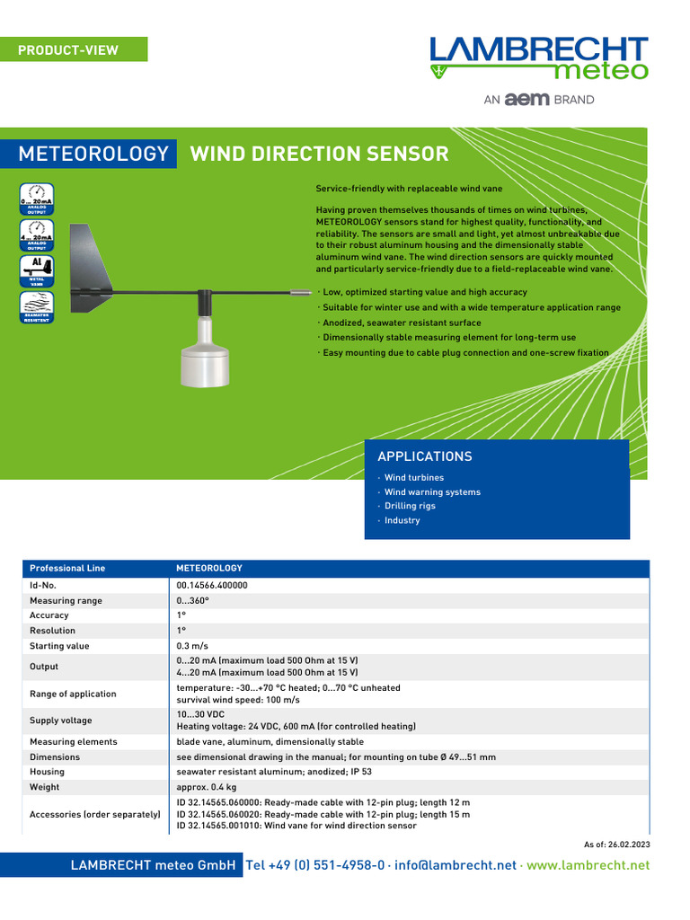 METEOROLOGY_Wind | PDF | Sensor | Wind Turbine