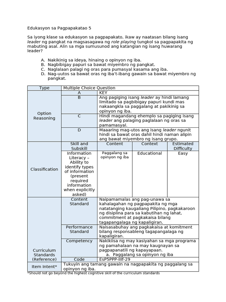 EsP5 Learning Gap Assessments - Easy | PDF