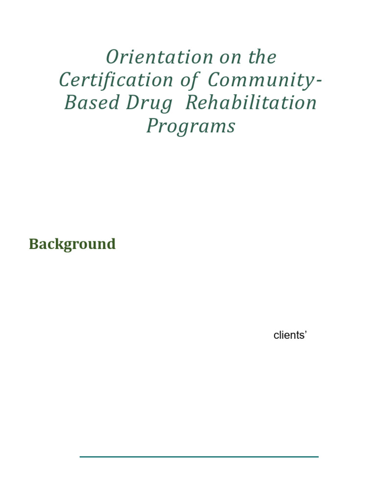 CBDRP Certification Orientation Guide | PDF | Substance Abuse | Medical ...