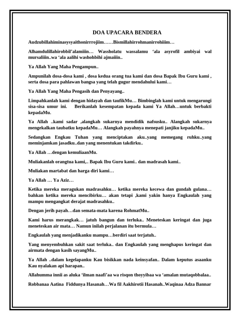 Doa Upacara Bendera Pdf