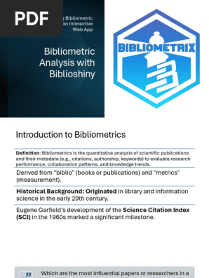 Bibliometric Analysis Using Biblioshiny | PDF | Citation | Metadata