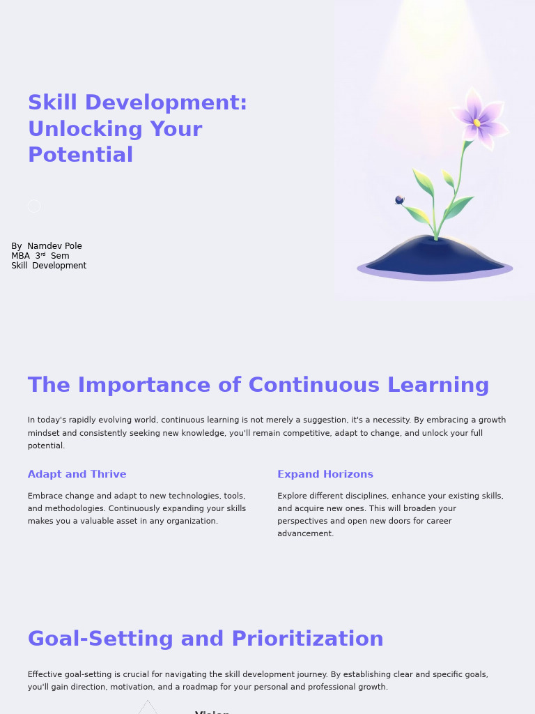 Skill Development For Career Growth Pdf Goal Setting Communication