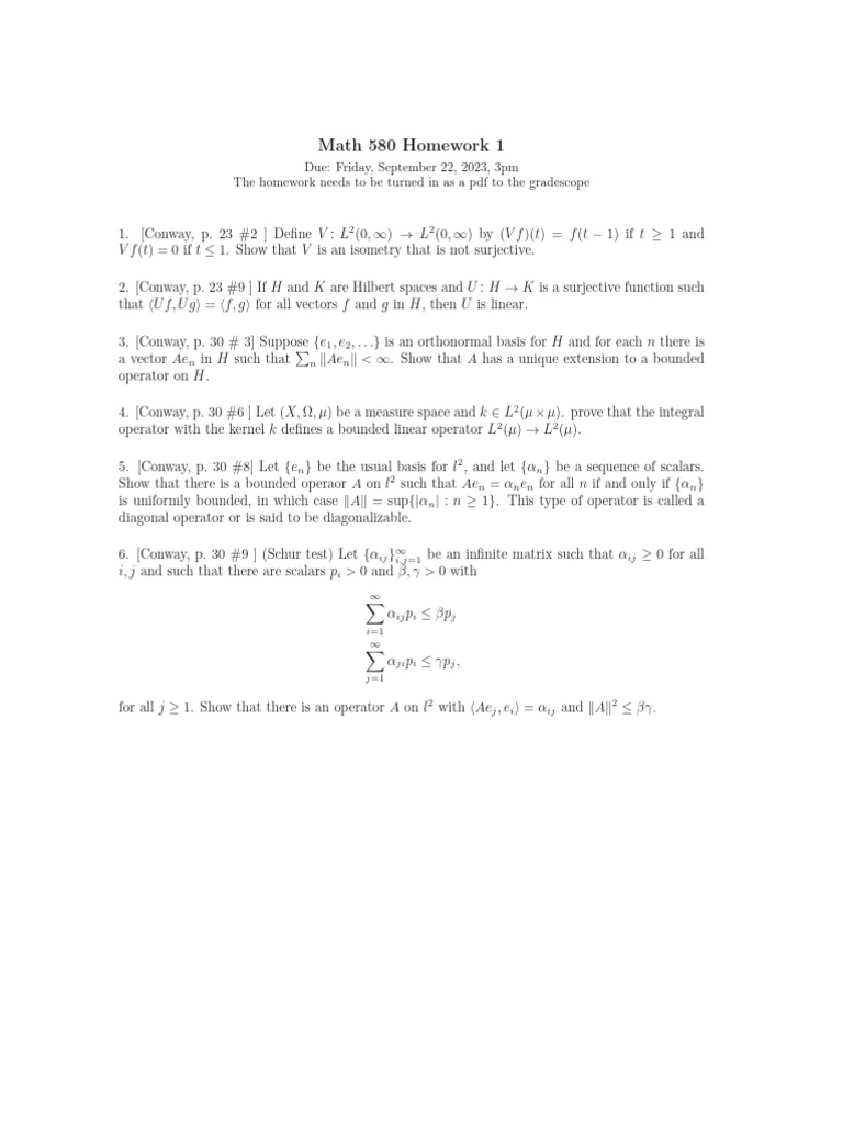 Math 580 HW1 | PDF