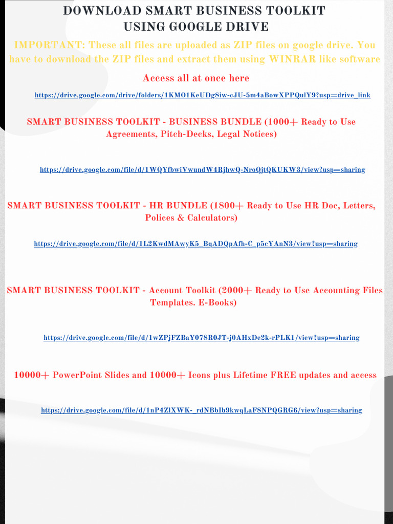 Download Smart Business Toolkit ZIPs | PDF