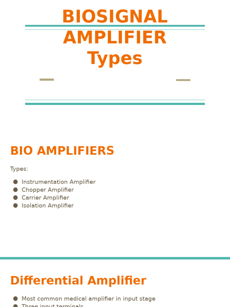 Types of Bioamplifiers Explained | PDF | Amplifier | Capacitor