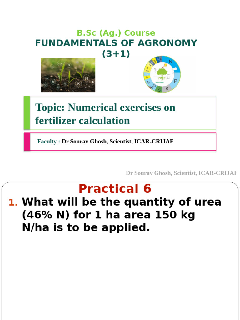 Agronomy Fertilizer Calculations | PDF