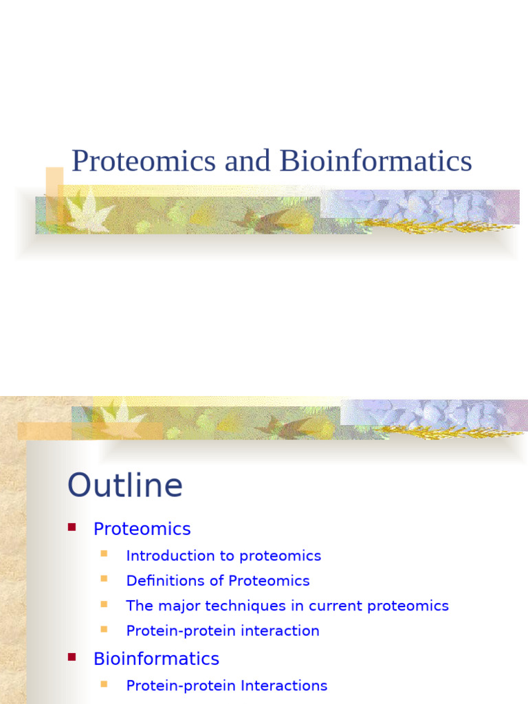 Proteomics and Bioinformatics Guide | PDF | Proteomics | Protein ...