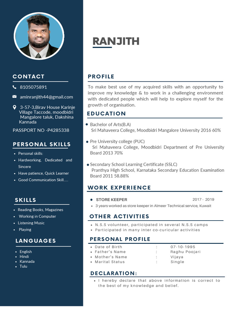 Blue Simple Professional CV Resume (1) | PDF