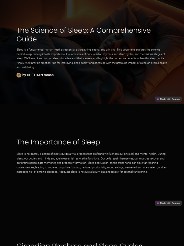 The Science of Sleep A Comprehensive Guide | PDF | Sleep | Sleep Disorder