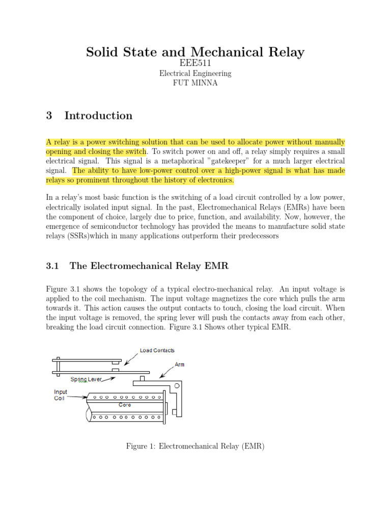 EEE 511 notes 2(solid state relay) | PDF | Relay | Electrical Engineering