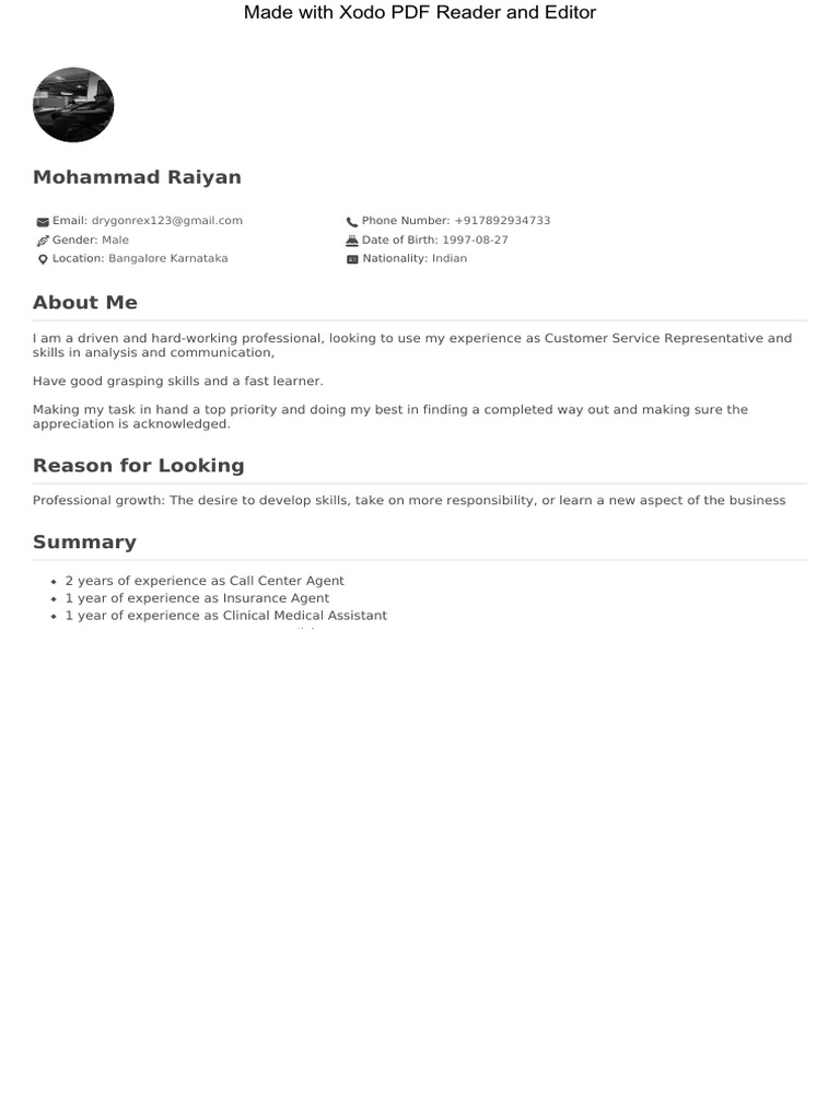 CV Mohammad Raiyan 10234521 GrabJobs Flattened PDF Call Centre 