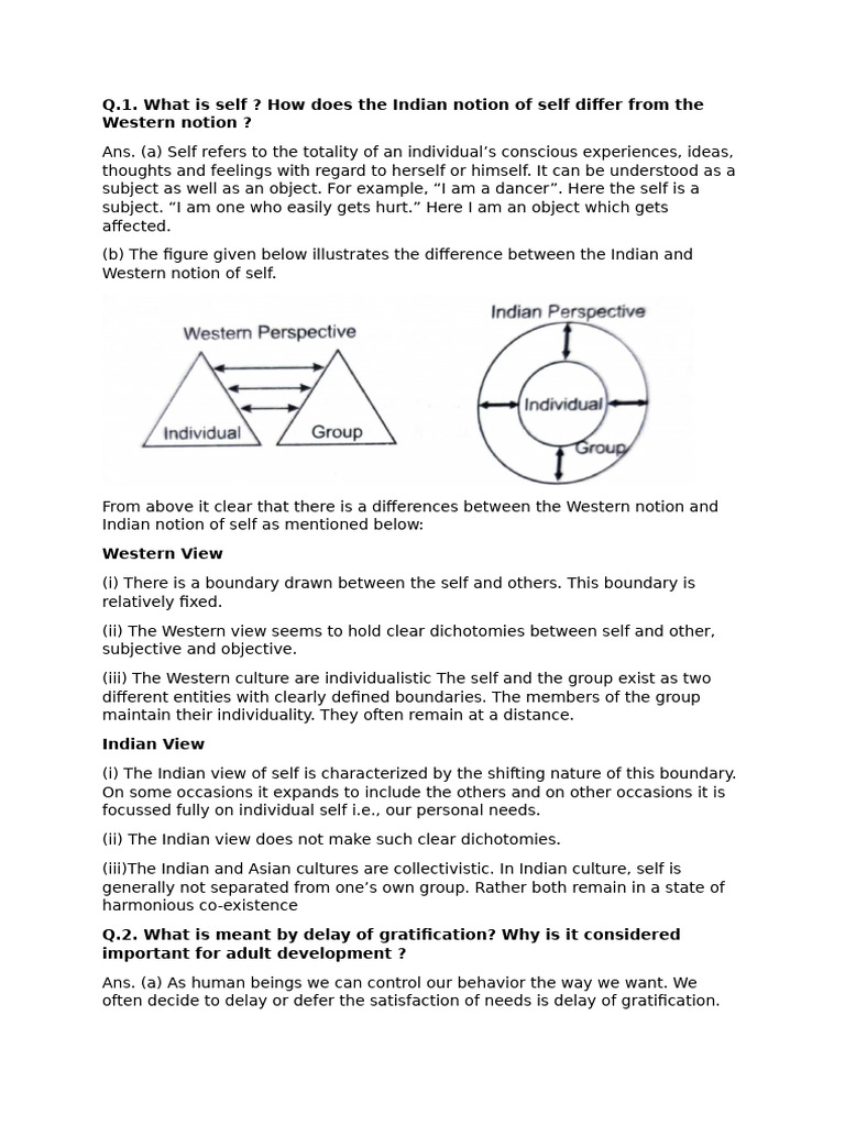 Indian vs. Western Self and Personality Insights | PDF | Id | Self ...
