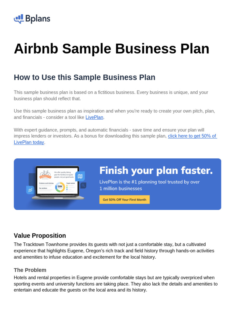Airbnb Business Plan 2 | PDF