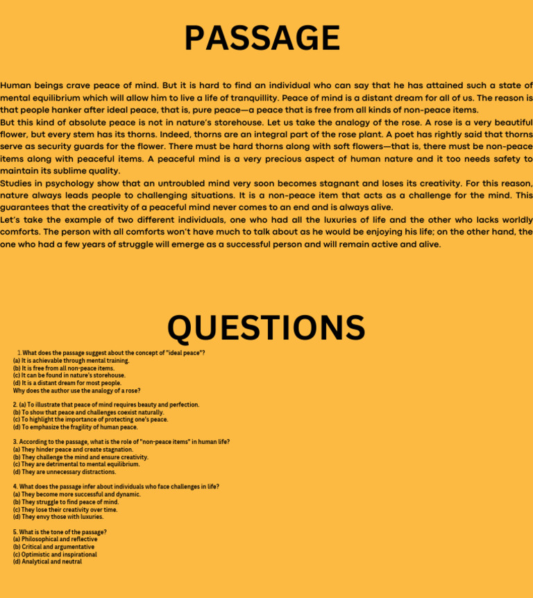 Understanding Peace of Mind and Challenges | PDF | Mind | Liberal Arts ...