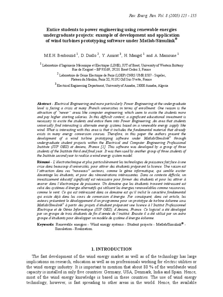 Wind Power With MATLAB - Simulink | PDF | Wind Power | Wind Turbine