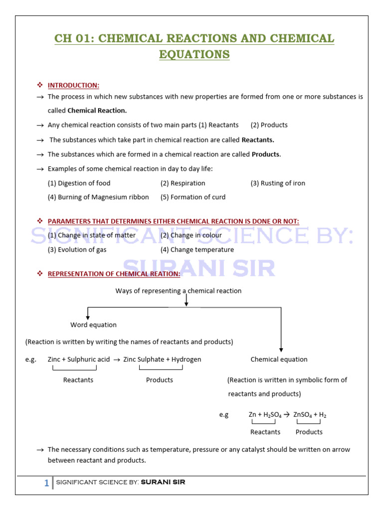 Chemical Reactions and Equations Explained | PDF | Ph | Redox