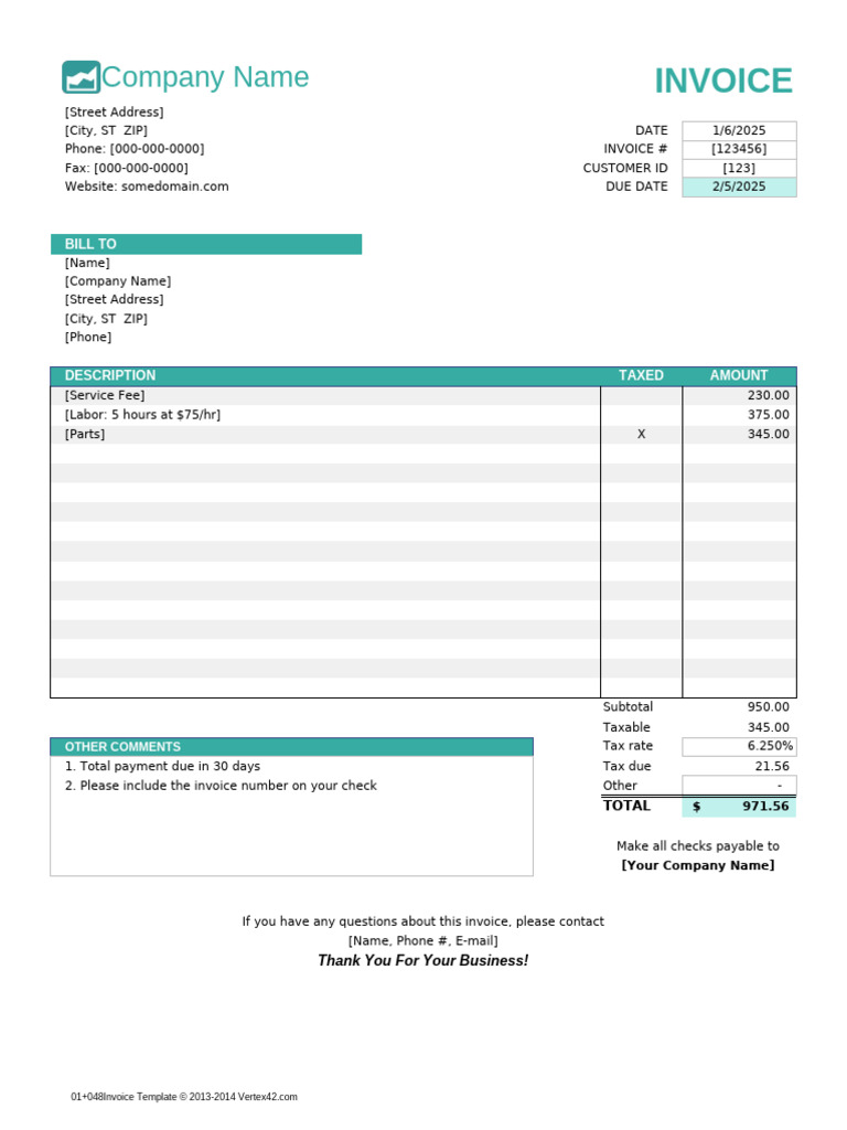 excel-invoice-template | PDF | Invoice | Government Finances