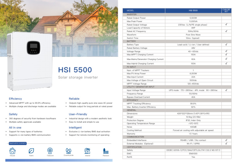HSI 5500: 48V Solar Storage Inverter | PDF | Power Inverter | Physical ...