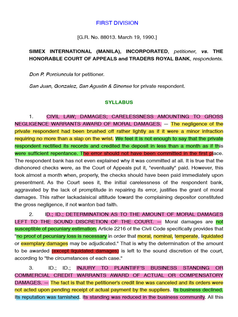 Simex International (Manila) Incorporated v. CA, 183 SCRA 361 | PDF ...