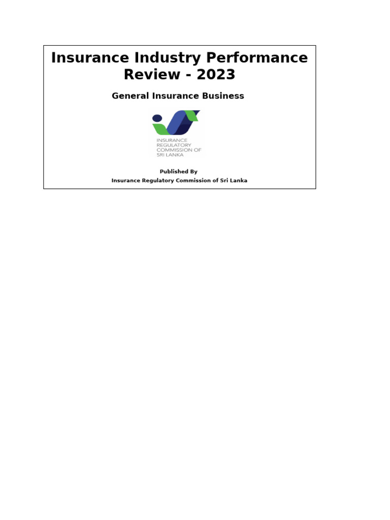 3.performance of The General Insurance Business - 2023 | PDF ...