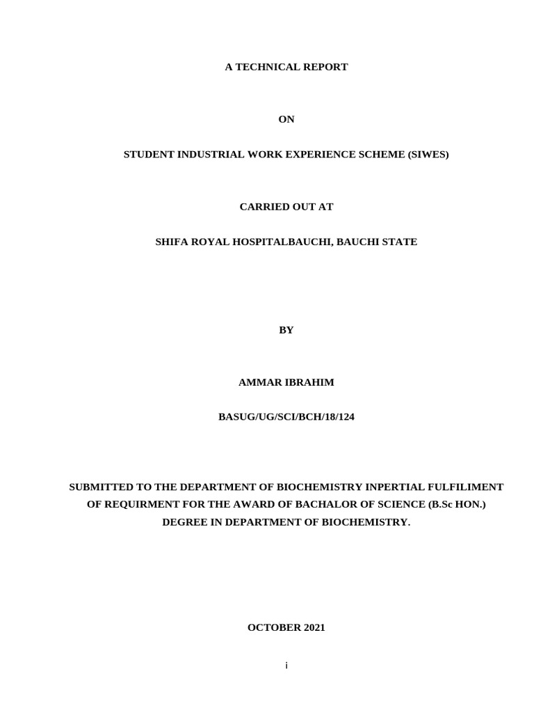 Ammar Technical Report P. Pages | PDF | Medical Specialties | Clinical ...