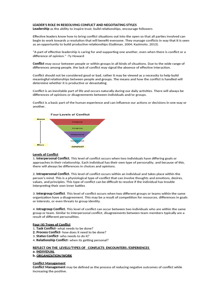 Leadership in Conflict Resolution Styles | PDF | Leadership | Negotiation