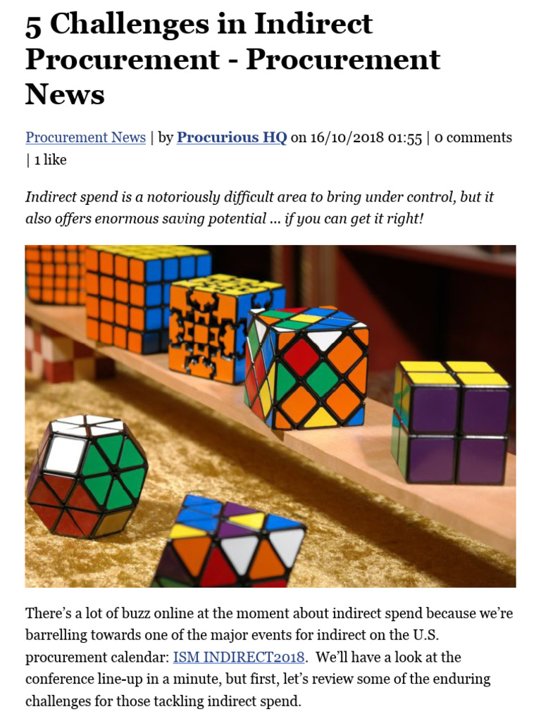 Top 5 Challenges in Indirect Procurement | PDF | Procurement | Economies