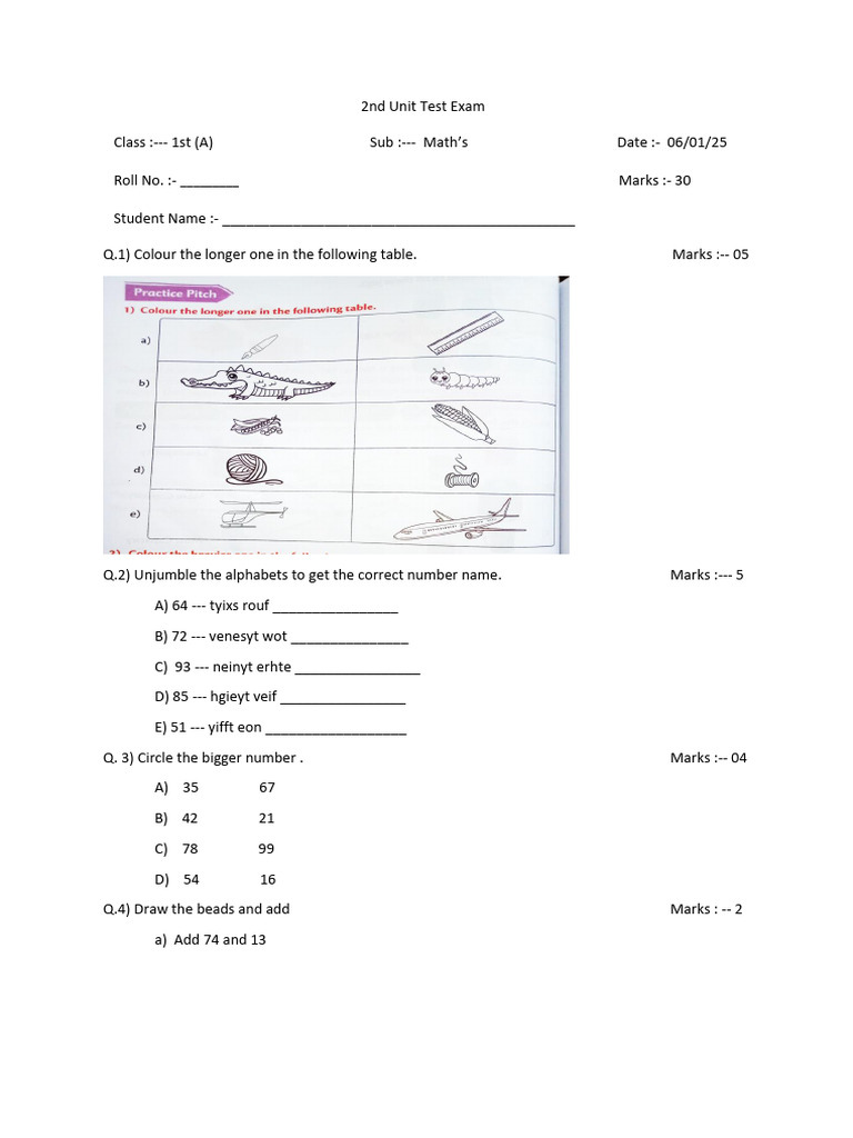 1st - A Math | PDF