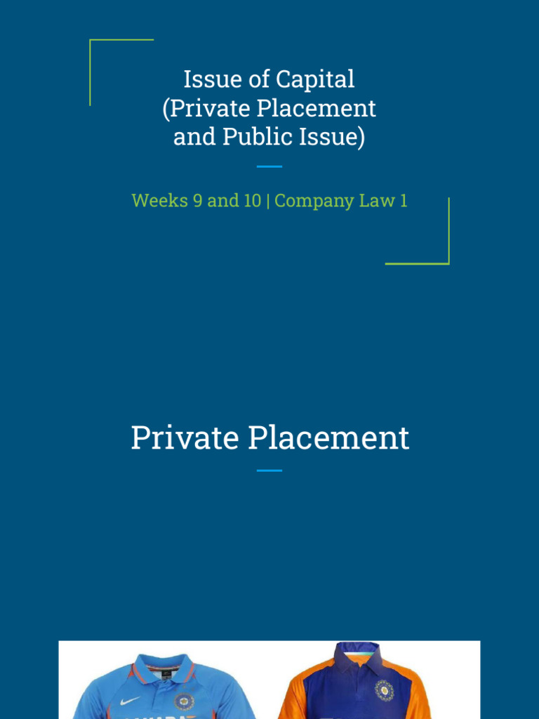 Week 9 and 10 - Issue of Capital | PDF | Securities (Finance) | Stocks