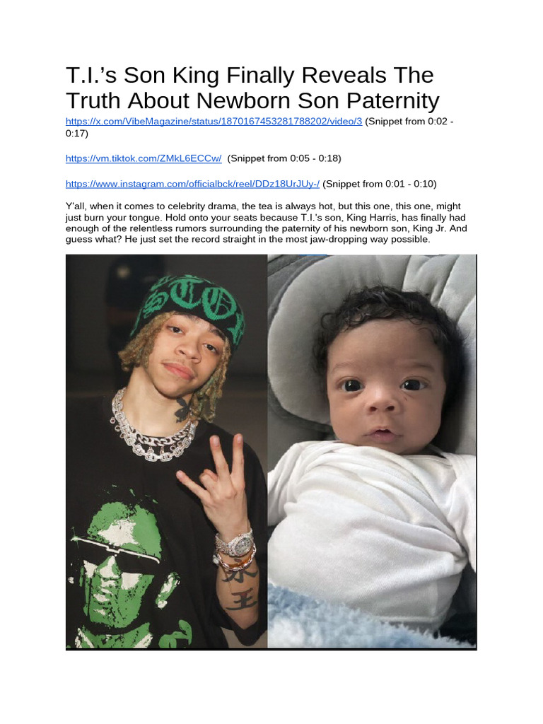 PETTYSHOW - T.I.'s Son King Finally Reveals The Truth About Newborn Son ...